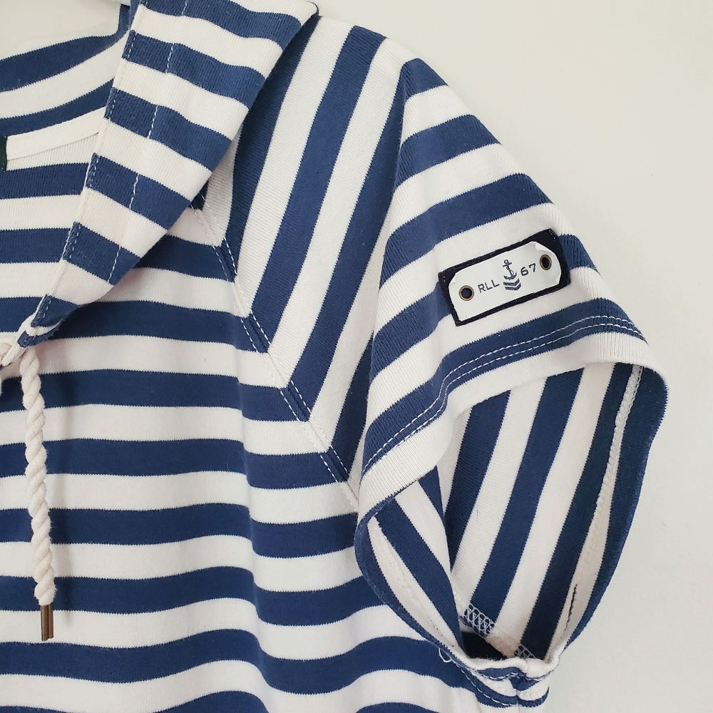 Lauren Ralph Lauren Nautical Stripe Terri Cotton Dress With Hood XL - Picture 3 of 6